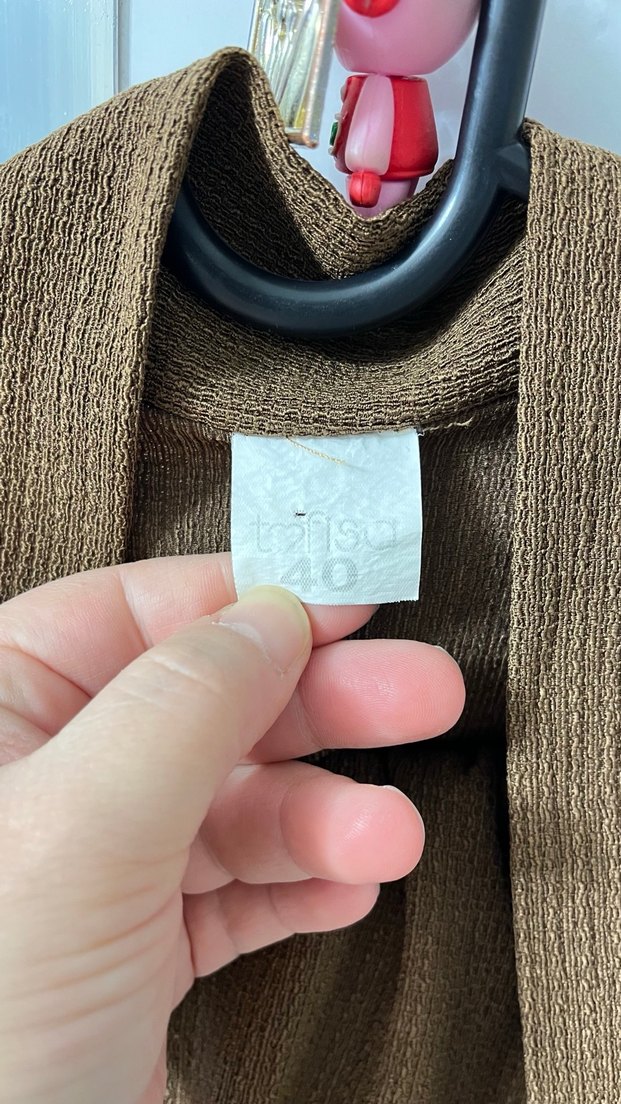 Kahverengi Kadın Keten Salaş Hırka - Görsel 3