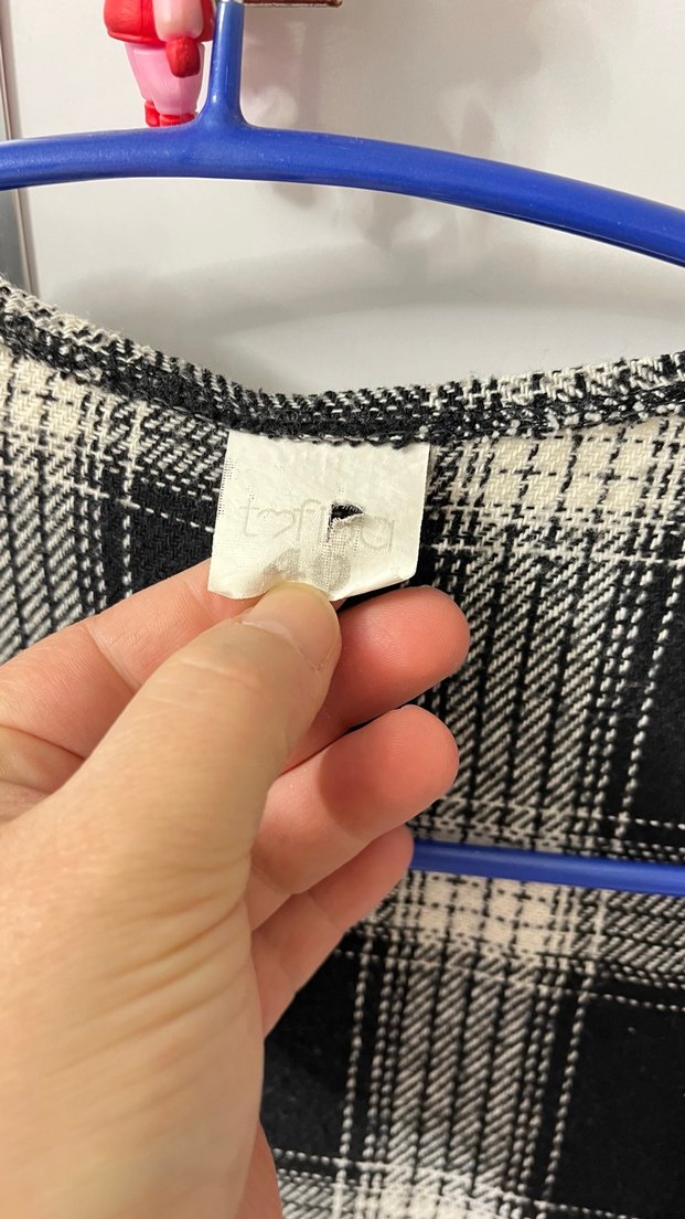 Uzun Ekose Desenli Kadın Kaban - Görsel 3