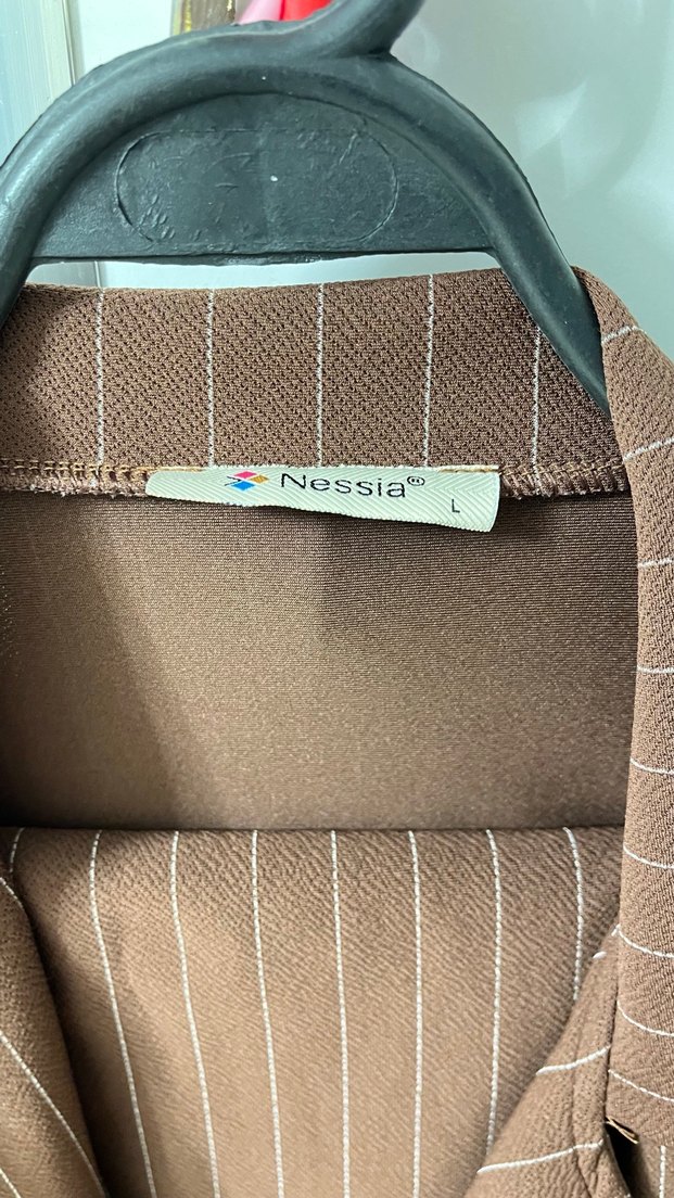 Kadın Kahverengi Düğmeli Midi Blazer - Görsel 2