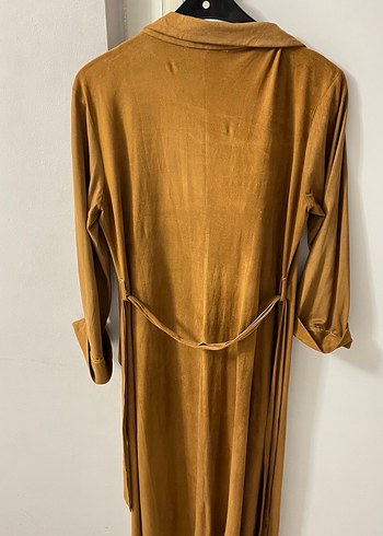 Bej Uzun Süet Kadın Trençkot - Görsel 2