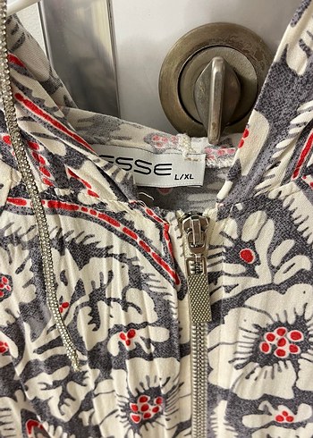 Bohem Zincir Detaylı Desenli Gri Hamile Tunik - Görsel 3