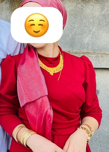m Beden Uzun Kırmızı Drapeli Kadın Elbise