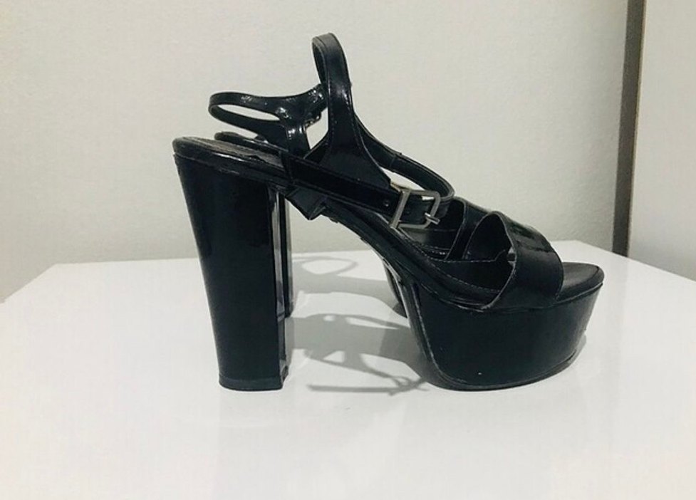 Siyah Gotik Platform Topuklu Kadın Ayakkabı - Görsel 2