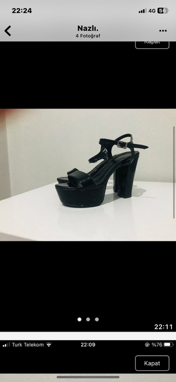 Siyah Gotik Platform Topuklu Kadın Ayakkabı - Görsel 3