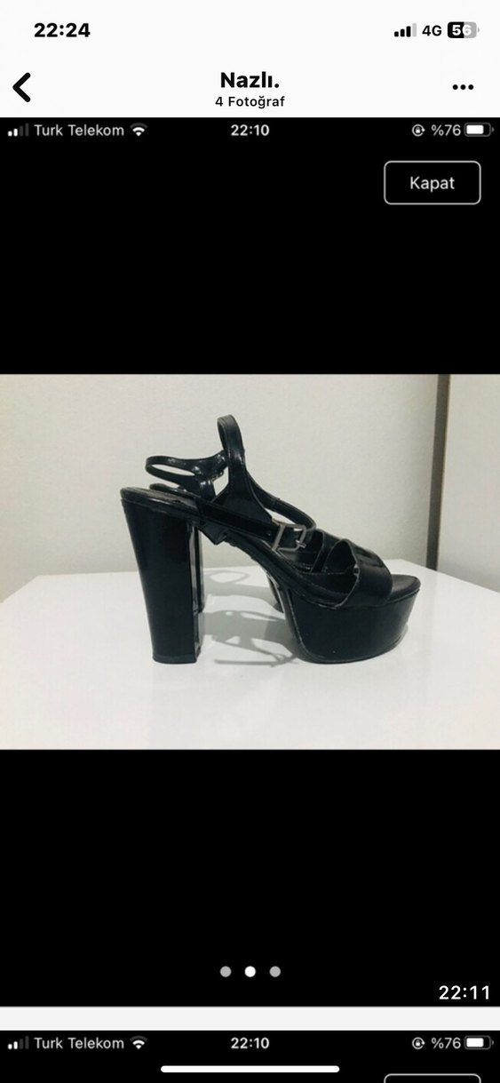 Siyah Gotik Platform Topuklu Kadın Ayakkabı - Görsel 4
