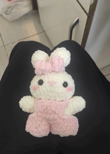 Bordo , pembe  Peluş Tavşan Oyuncak - Görsel 3