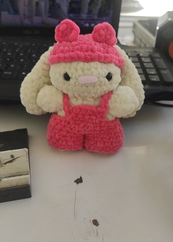 Bordo , pembe  Peluş Tavşan Oyuncak - Görsel 2