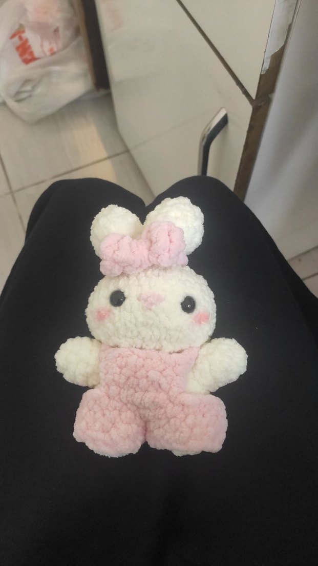 Bordo , pembe  Peluş Tavşan Oyuncak - Görsel 3