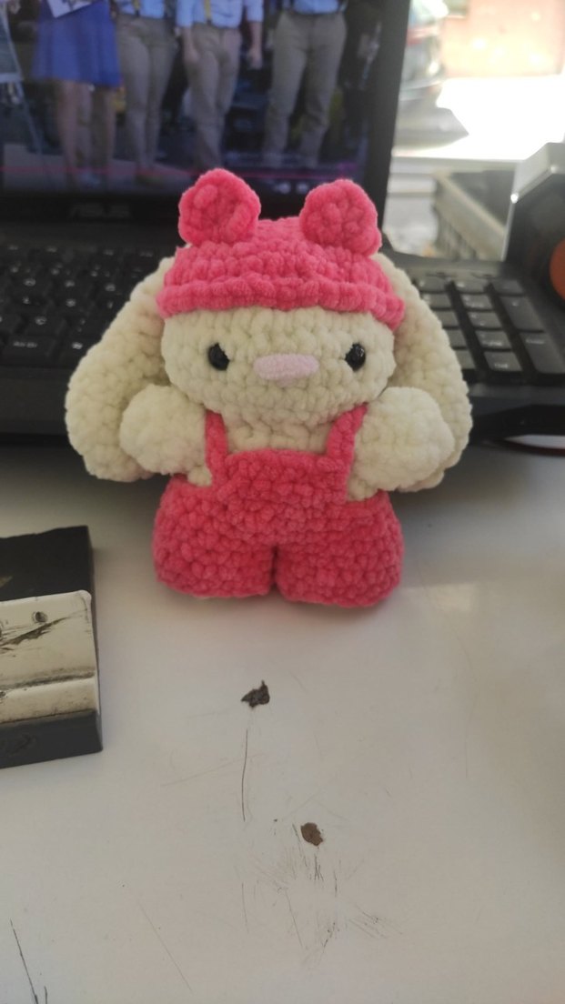 Bordo , pembe  Peluş Tavşan Oyuncak - Görsel 2