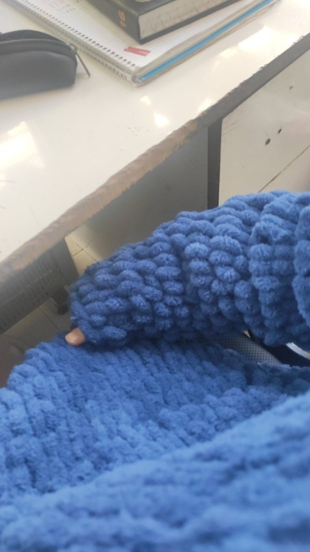 Kadın Mavi Örgü hırka - Görsel 5