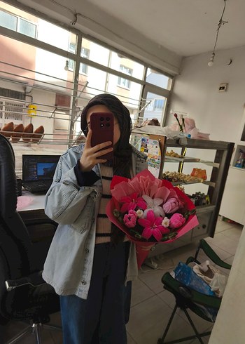 Bohem Tarzda Renkli Kadife Çiçek Buketi - Görsel 4