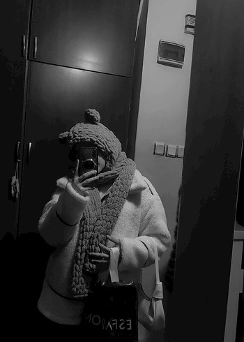 bej Boğazlı Triko Atkı ve Şapka Seti - Görsel 3