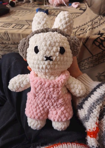 Pembe Tulumlu Yumuşak Tavşan Oyuncak - Görsel 2