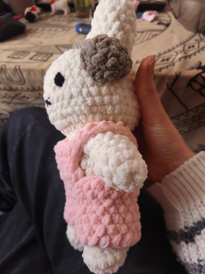 Pembe Tulumlu Yumuşak Tavşan Oyuncak - Görsel 3