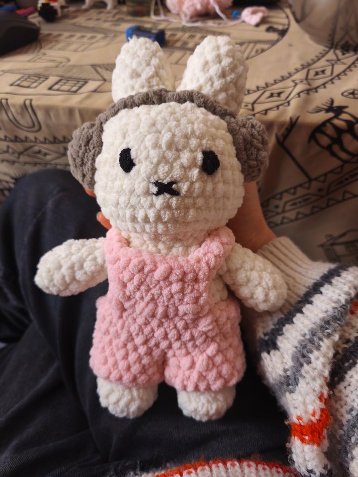 Pembe Tulumlu Yumuşak Tavşan Oyuncak - Görsel 2