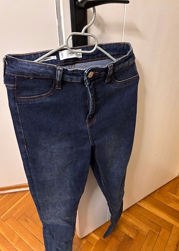 Lacivert Kadın Midi Boy Dar Kesim Kot Pantolon