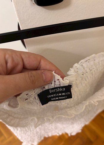 Bershka Dantel Detaylı Uzun Kollu Beyaz Bluz