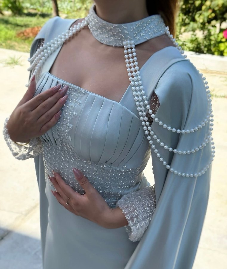 İnci Dokunuşlu Abiye Elbise - Görsel 2