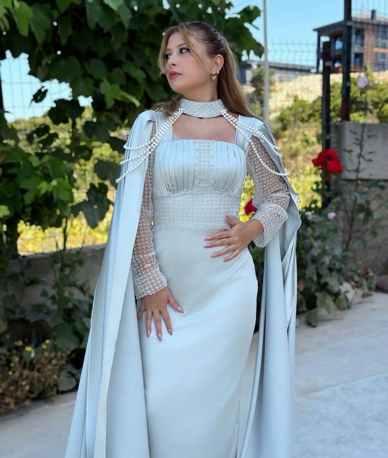 İnci Dokunuşlu Abiye Elbise - Görsel 3