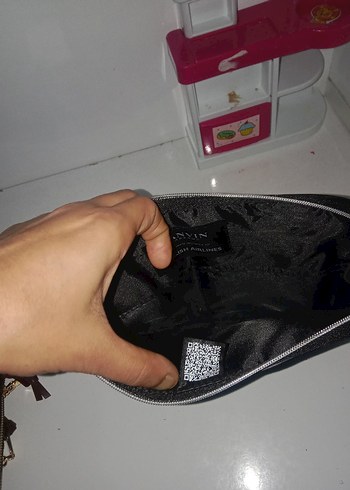 Lanvin Paris Kadın Deri Makyaj Çantasısiyah mevcut tur - Görsel 4