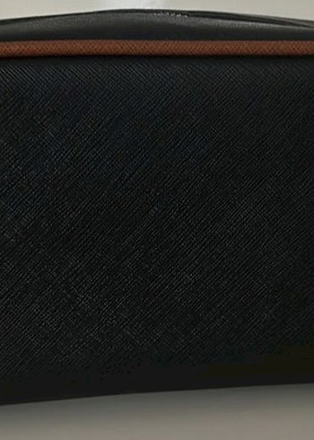 Kahverengi Deri Kadın Makyaj Çantsı lanvin erkek kadın idaal boy - Görsel 2