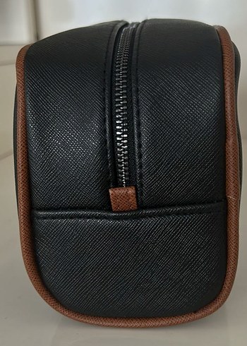 Kahverengi Deri Kadın Makyaj Çantsı lanvin erkek kadın idaal boy - Görsel 3