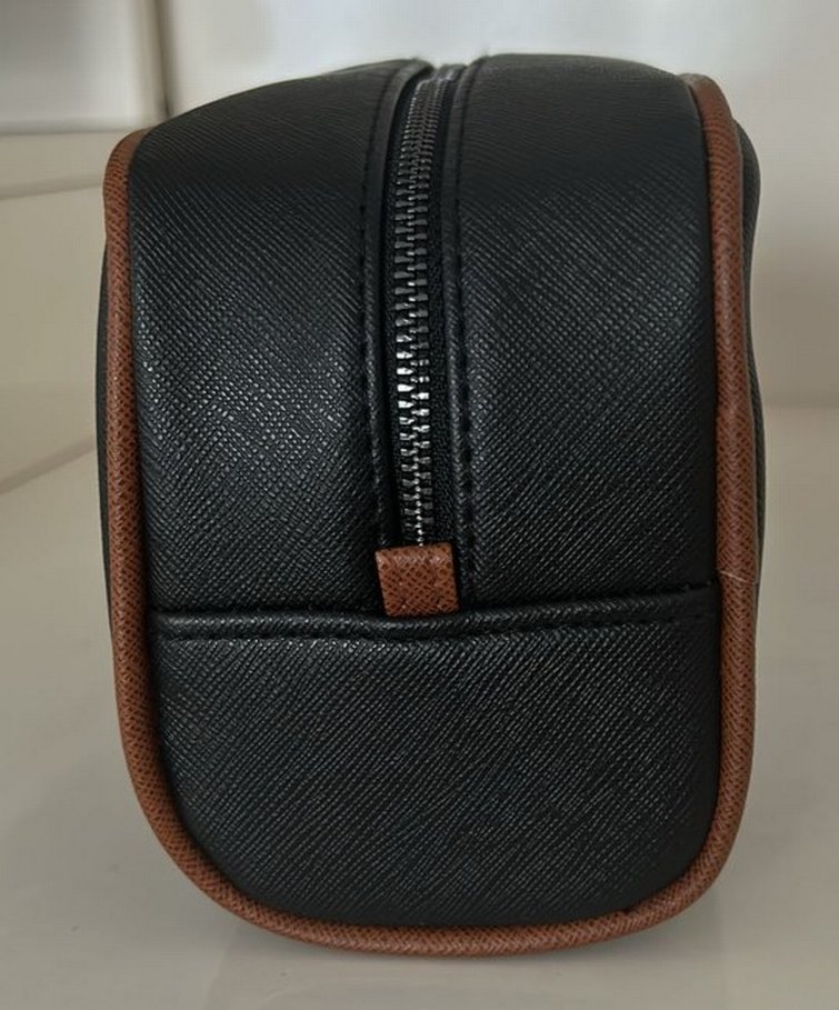 Kahverengi Deri Kadın Makyaj Çantsı lanvin erkek kadın idaal boy - Görsel 3