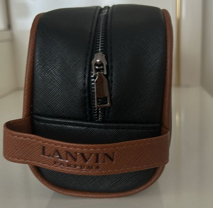Kahverengi Deri Kadın Makyaj Çantsı lanvin erkek kadın idaal boy - Görsel 4