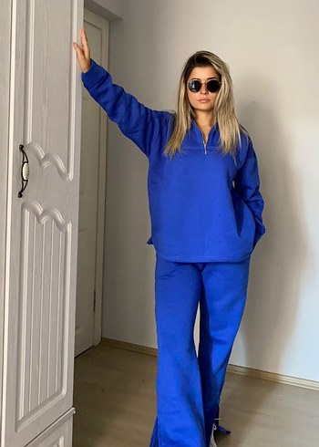 son adet 3 iplik Kadın Mavi  Eşofman Takımı lütfen ölçü sormayin - Görsel 3