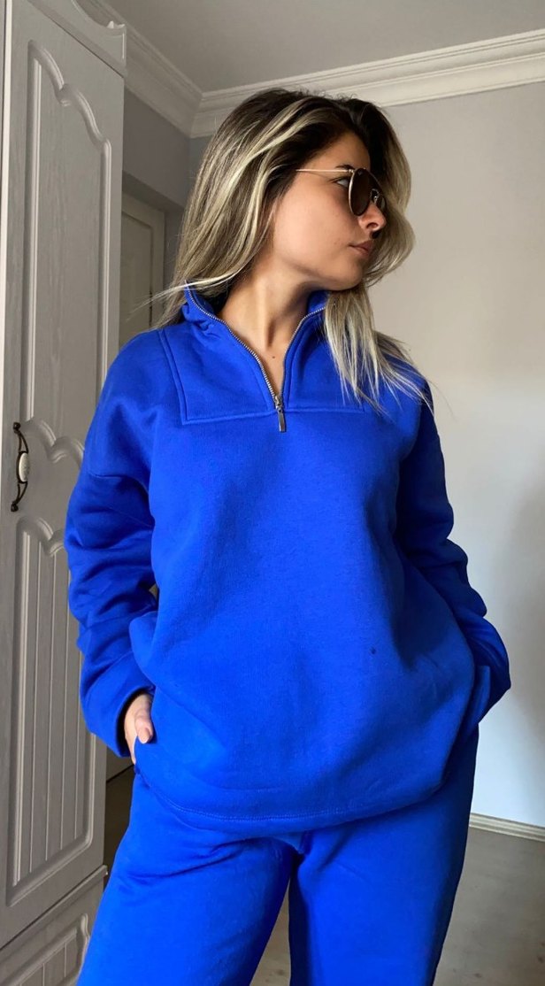 son adet 3 iplik Kadın Mavi  Eşofman Takımı lütfen ölçü sormayin - Görsel 2