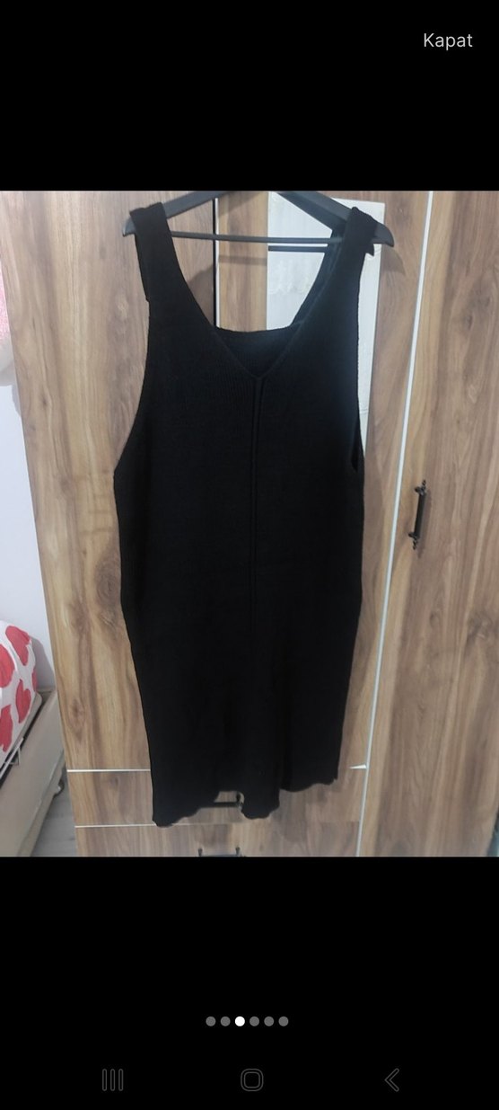 Siyah Midi Ofis Elbisesi - Görsel 2