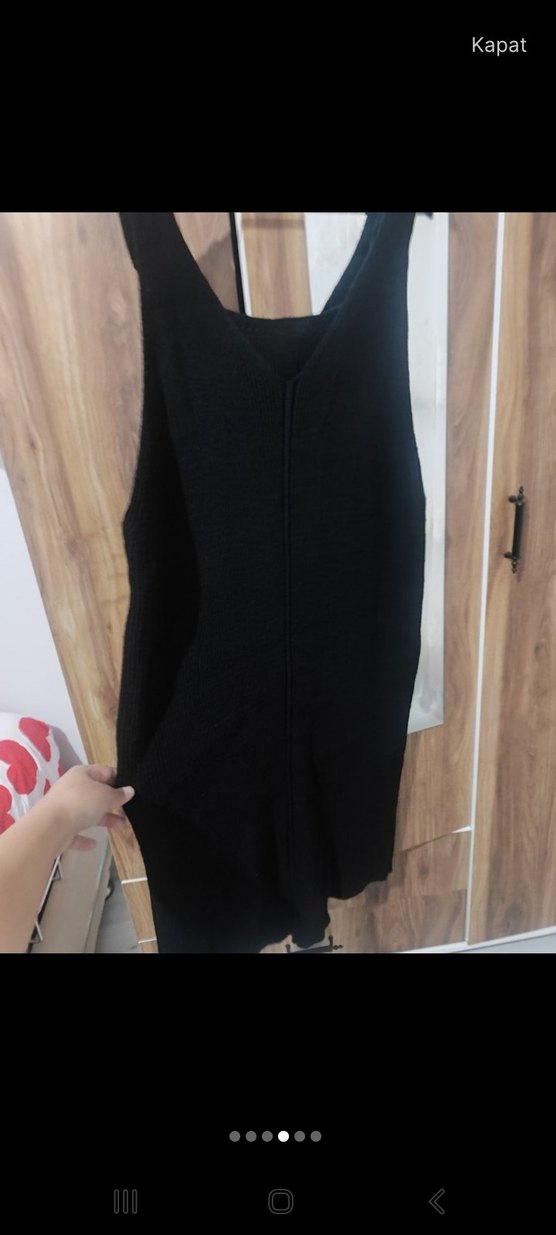 Siyah Midi Ofis Elbisesi - Görsel 3