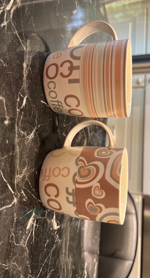 Pastel Kahverengi Desenli Seramik Kupa - Görsel 2