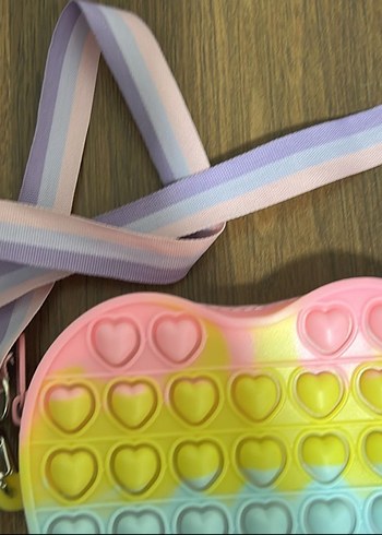 Renkli Kalp Şeklinde popit Çanta - Görsel 2