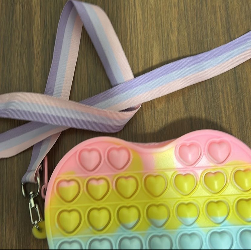 Renkli Kalp Şeklinde popit Çanta - Görsel 2