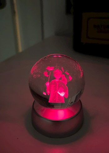 Harry potter Altın ve Gri Kristal Küre Lambası - Görsel 3