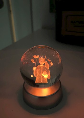 Harry potter Altın ve Gri Kristal Küre Lambası - Görsel 4