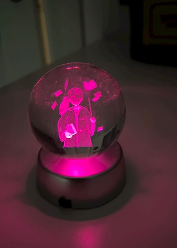 Harry potter Altın ve Gri Kristal Küre Lambası - Görsel 6