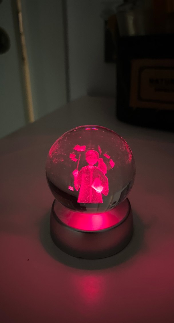 Harry potter Altın ve Gri Kristal Küre Lambası - Görsel 3