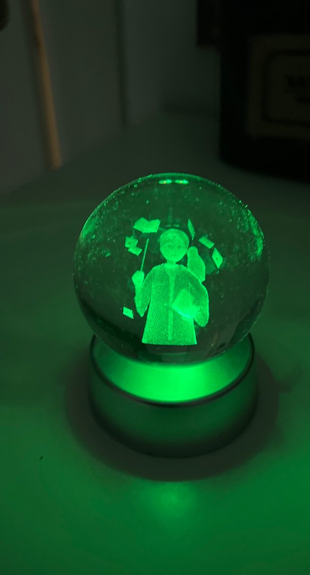 Harry potter Altın ve Gri Kristal Küre Lambası - Görsel 2