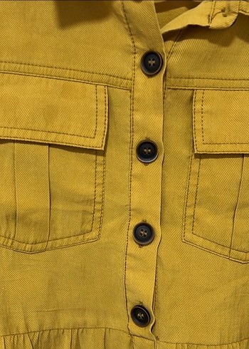 Hardal Uzun Kollu kız çocuk elbise - Görsel 2