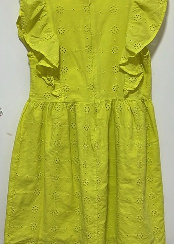 Fıstık yeşili Nakışlı Fırfırlı Kız Elbisesi - Görsel 5