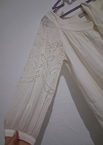 Bohem Midi Beyaz Kadın Elbise - Görsel 6