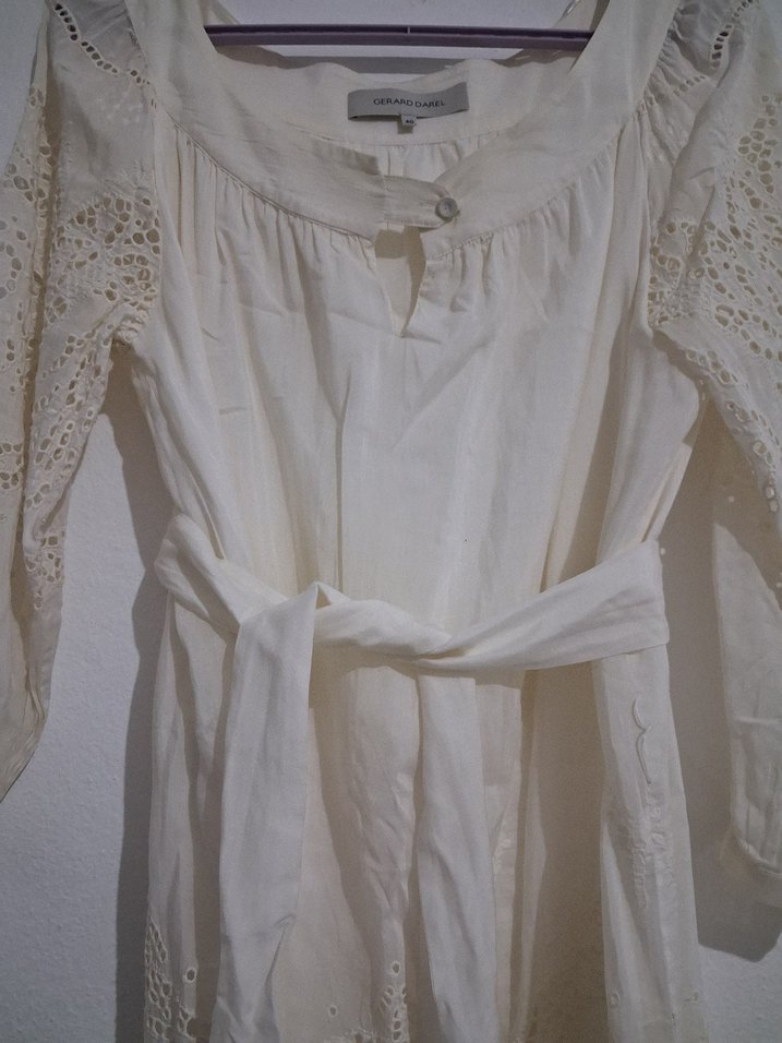 Bohem Midi Beyaz Kadın Elbise - Görsel 2