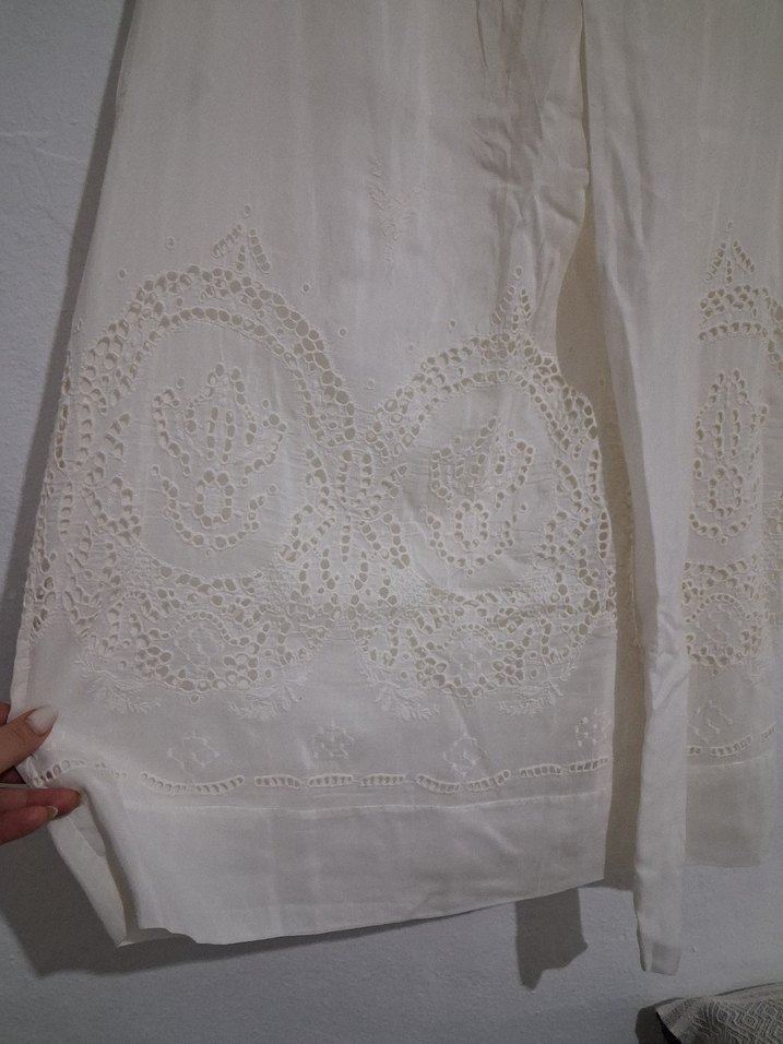 Bohem Midi Beyaz Kadın Elbise - Görsel 4