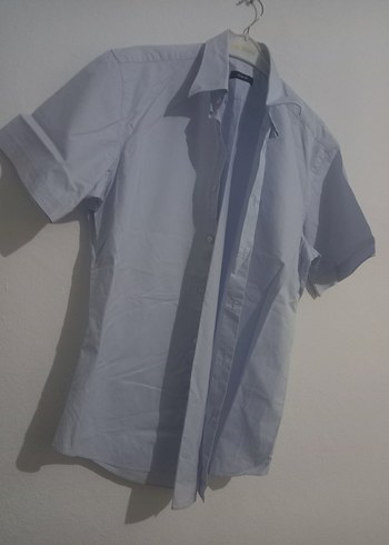 Erkek Mavi Kısa Kollu Gömlek - Görsel 3