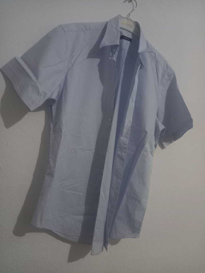 Erkek Mavi Kısa Kollu Gömlek - Görsel 3