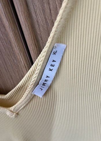 xl Beden sarı Renk Sarı V Yaka Kadın Atlet