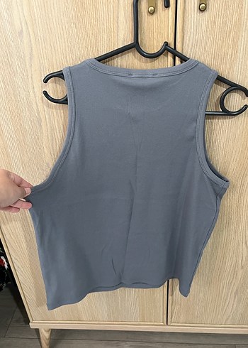 xxl Beden gri Renk Gri Baskılı Kadın Kolsuz Atlet