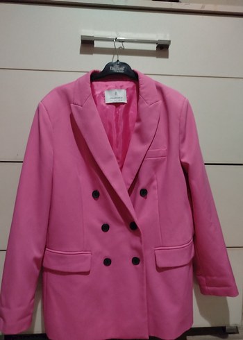 Düğmeli Pembe Kadın Blazer Ceket